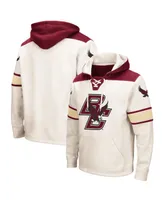 Men's Colosseum Cream Boston College Eagles 2.0 Lace-Up Pullover Hoodie