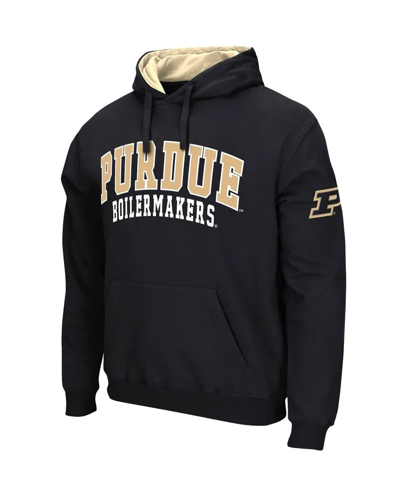 Men's Colosseum Black Purdue Boilermakers Double Arch Pullover Hoodie