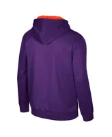 Men's Colosseum Purple Clemson Tigers Reese Pullover Hoodie