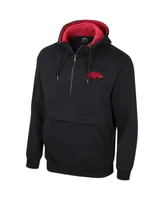 Men's Colosseum Black Arkansas Razorbacks Half-Zip Hoodie