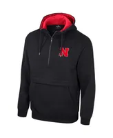 Men's Colosseum Black Nebraska Huskers Half-Zip Hoodie