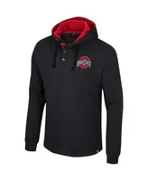 Men's Colosseum Black Ohio State Buckeyes Affirmative Thermal Hoodie Long Sleeve T-shirt