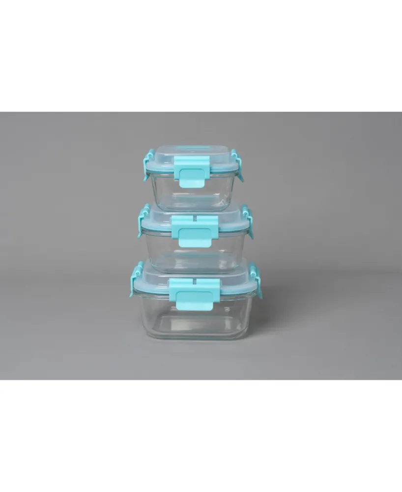 Genicook 3 Pc Square Container Hi-Top Lids with Pro Grade Removable Lockdown Levers Set