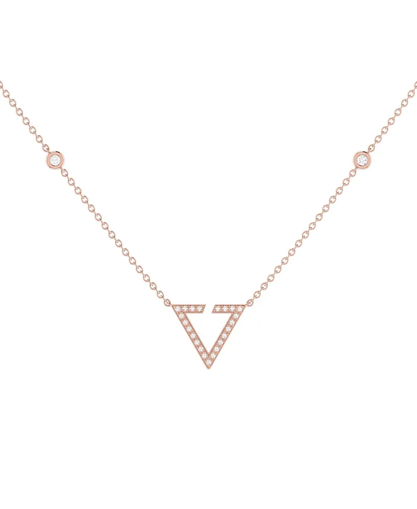 LuvMyJewelry Skyline Triangle Design Sterling Silver Diamond Women Necklace