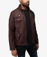 X-Ray Men's Faux Shearling Lining Utility Jacket