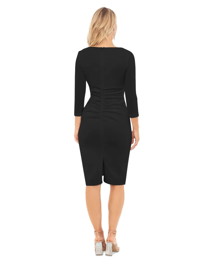 Xscape Women's Embellished Asymmetric 3/4-Sleeve Dress