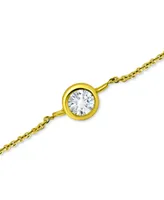 Giani Bernini Cubic Zirconia Bezel Link Bracelet in 18k Gold-Plated Sterling Silver, Created for Macy's