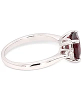 Garnet (2 ct. t.w.) & Diamond (1/8 ct. t.w.) Ring in 10k White Gold