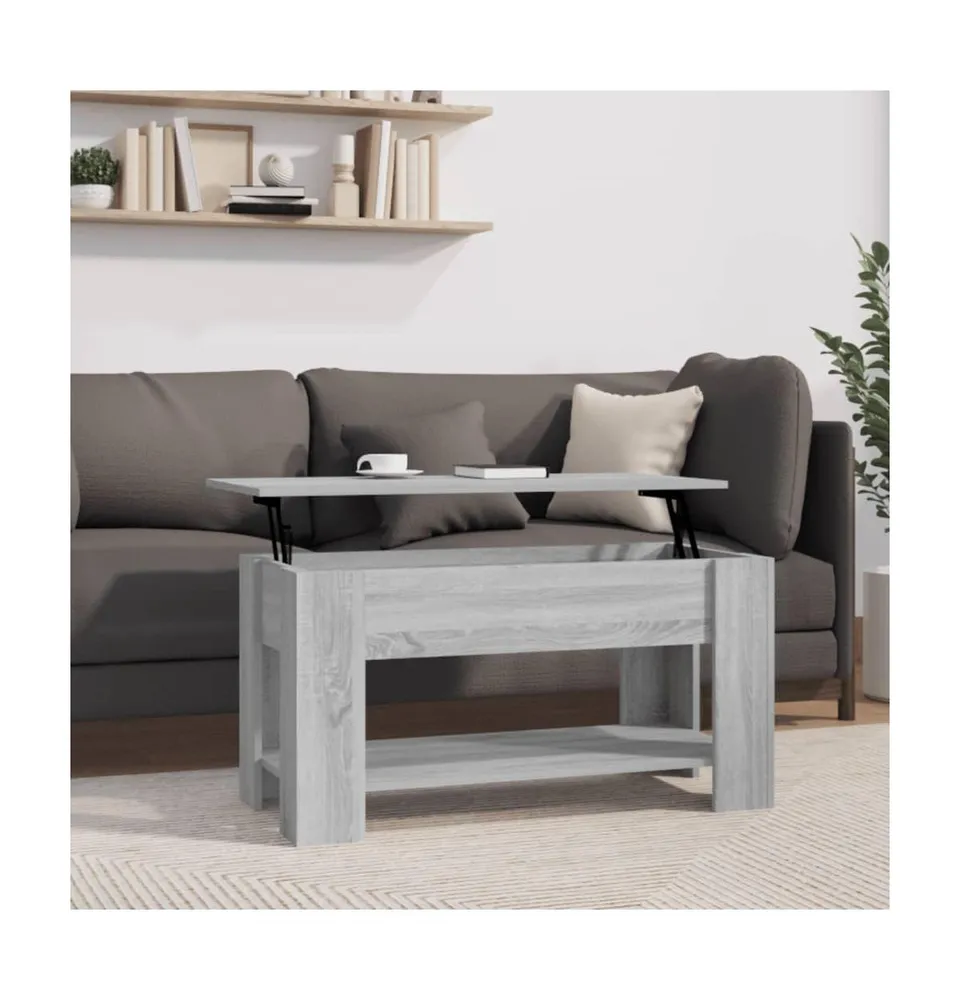 Coffee Table Gray Sonoma 39.8"x19.3"x20.5" Engineered Wood