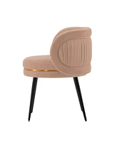 Manhattan Comfort Kaya 22.83" Wide Pleated Velvet Upholstered Dining Chair