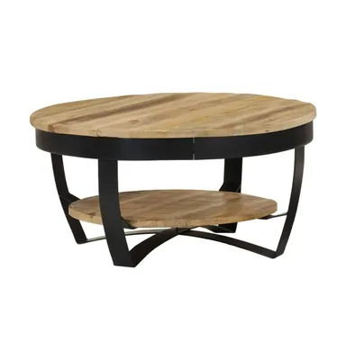 Coffee Table Solid Rough Mango Wood 25.6"x12.6"