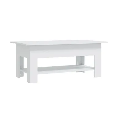 Coffee Table White 40.2"x21.7"x16.5" Engineered Wood