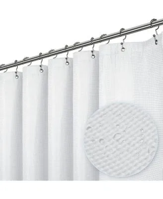 Liba Waffle Weave Fabric Shower Curtain