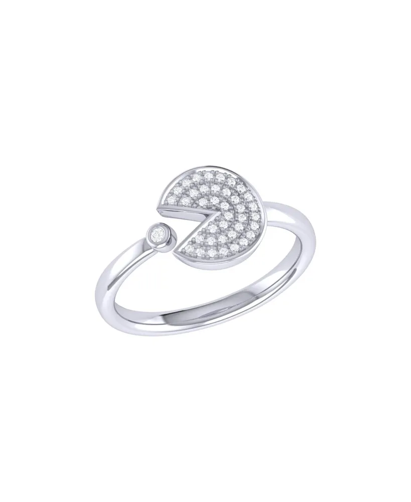 LuvMyJewelry Pac-man Candy Design Sterling Silver Diamond Open Women Ring