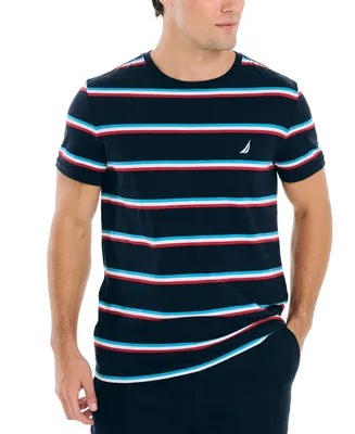 Nautica Men's Classic-Fit Stripe Logo Embroidered T-Shirt