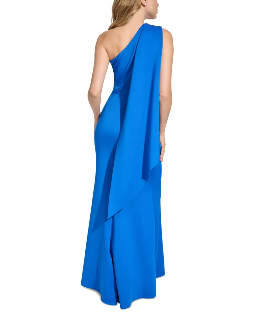 Jessica Howard Petite Ruffled One-Shoulder Gown