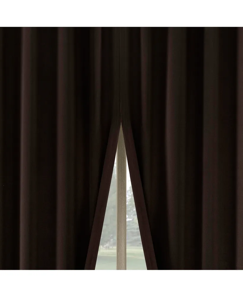 Aria Magnetic Closure Theater Grade 100% Blackout Back Tab Curtain Panel Pair