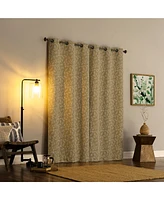 Satti Embroidered Leaf 100% Blackout Grommet Curtain Panel
