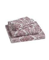 Tahari Home Damask 100% Cotton Flannel -Pc. Sheet Set