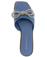 BCBGeneration Women's Laffi Rhinestone Bow Slide Sandals
