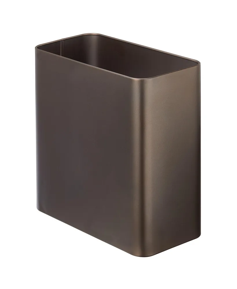 mDesign Small Plastic Oval Trash Can Garbage Wastebasket Black