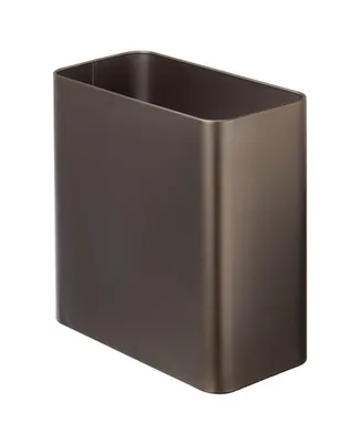 mDesign Stainless Steel Slim Rectangle 2.6 Gallon/10 Liter Waste Basket