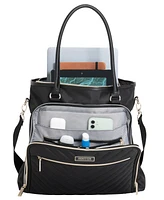 Chelsea Softside Chevron Expandable 2pc 20" Carry-On Luggage + Matching 15" Laptop Tote Set