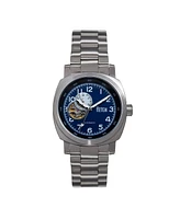 Men's Reign Impaler Semi-Skeleton Stainless Steel Bracelet Watch - Blue/Silver