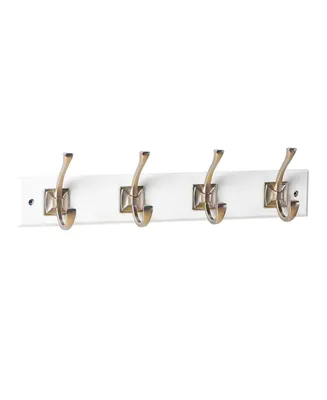 27'' Wide 5 - Hook Wall Mounted Coat Rack in White/Satin Nickel – Mascot  Hardware