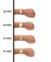 Michael Kors Unisex Runway Chronograph Gold-Tone Stainless Steel Bracelet Watch, 45mm