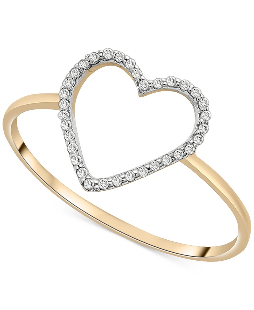 Wrapped Diamond Open Heart Ring (1/20 ct. t.w.) in 10k Gold, Created for Macy's