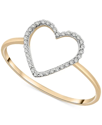 Wrapped Diamond Open Heart Ring (1/20 ct. t.w.) in 10k Gold, Created for Macy's