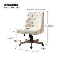 Modern Upholstered Tufted Armless Home Office Chair