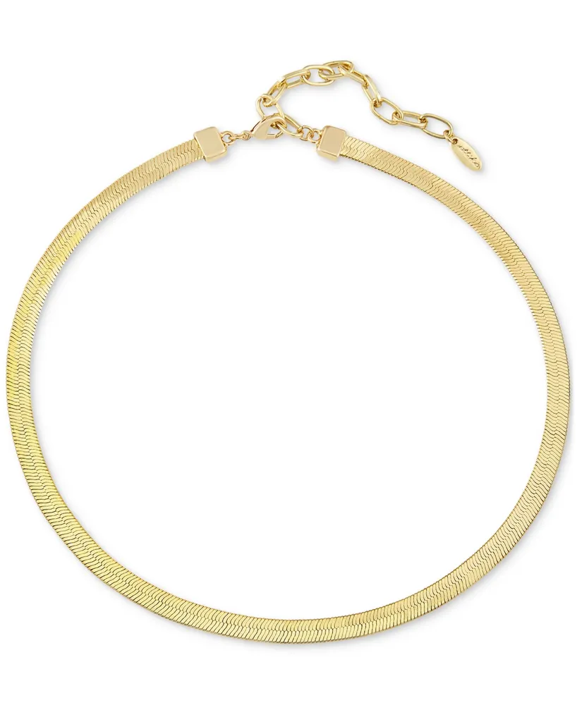 Ettika Gold Plated Flat Snake Chain Necklace