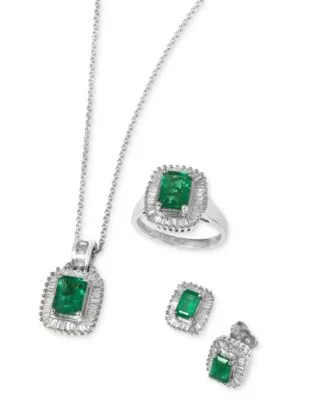 Brasilica By Effy Emerald Diamond Earrings Ring Necklace In 14k Gold