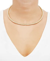 Italian Gold Polished Woven Link 17" Chain Necklace in 14k Gold