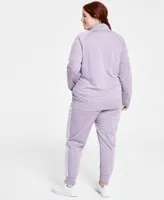 Adidas Plus Size Logo Cotton T Shirt Tricot Track Jacket Warm Up 3 Stripes Track Pants
