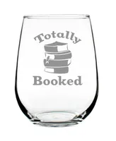 Bevvee Totally Booked Book Lovers Gift Stem Less Wine Glass, 17 oz