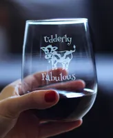 Bevvee Udderly Fabulous Funny Cow Gifts Stem Less Wine Glass, 17 oz