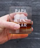 Bevvee Papa Bear Dad Gifts Whiskey Rocks Glass, 10 oz