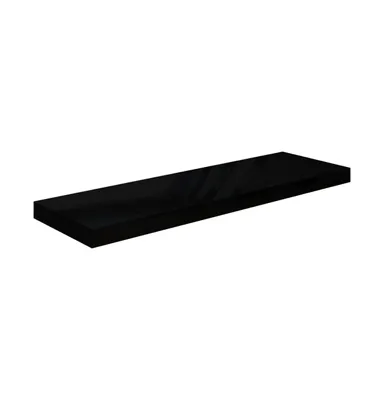 Floating Wall Shelf High Gloss Black 31.5"x9.3"x1.5" Mdf
