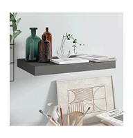 Floating Wall Shelf High Gloss Gray 15.7"x9.1"x1.5" Mdf