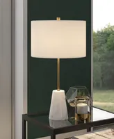 Killian 25.5" Marble Table Lamp with Linen Shade