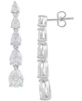 Arabella Cubic Zirconia Graduated Linear Earrings in Sterling Silver (8 ct. t.w.)