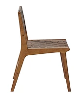 Ink+Ivy 18.75" 2-Pc. Oslo Wide Faux Leather Woven Dining Chairs
