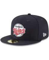 Men's New Era Navy Minnesota Twins Cooperstown Collection Wool 59FIFTY Fitted Hat