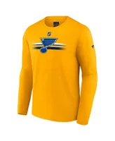 Men's Fanatics Gold St. Louis Blues Authentic Pro Secondary Replen Long Sleeve T-shirt