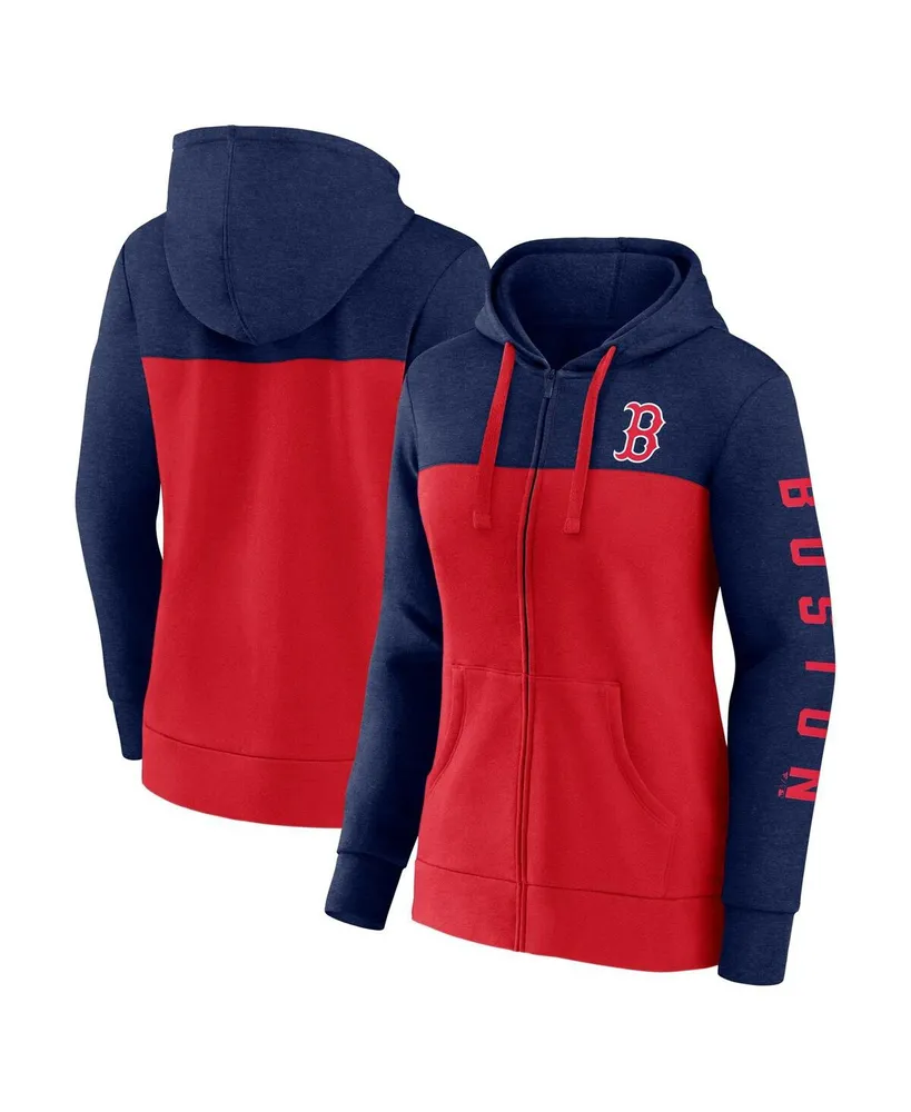 Women's Fanatics Heather Navy, Red Boston Red Sox City Ties Hoodie Full-Zip Sweatshirt