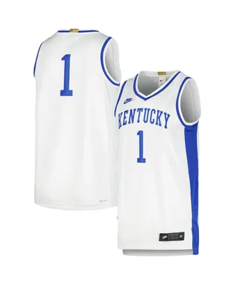 Men's Nike White #1 Kentucky Wildcats Limited Retro Jersey