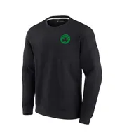 Men's and Women's Fanatics Signature Black Boston Celtics Super Soft Fleece Oversize Arch Crew Pullover Sweatshirt